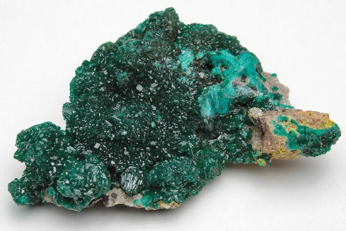 Gemmy Dioptase and Mimetite on Dolomite - N'tola Mine, Congo #209337